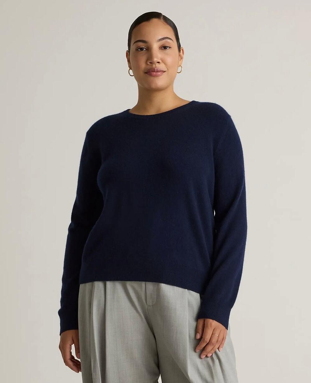 Quince Mongolian Cashmere Crewneck Sweater | True Navy | Medium | NWT
